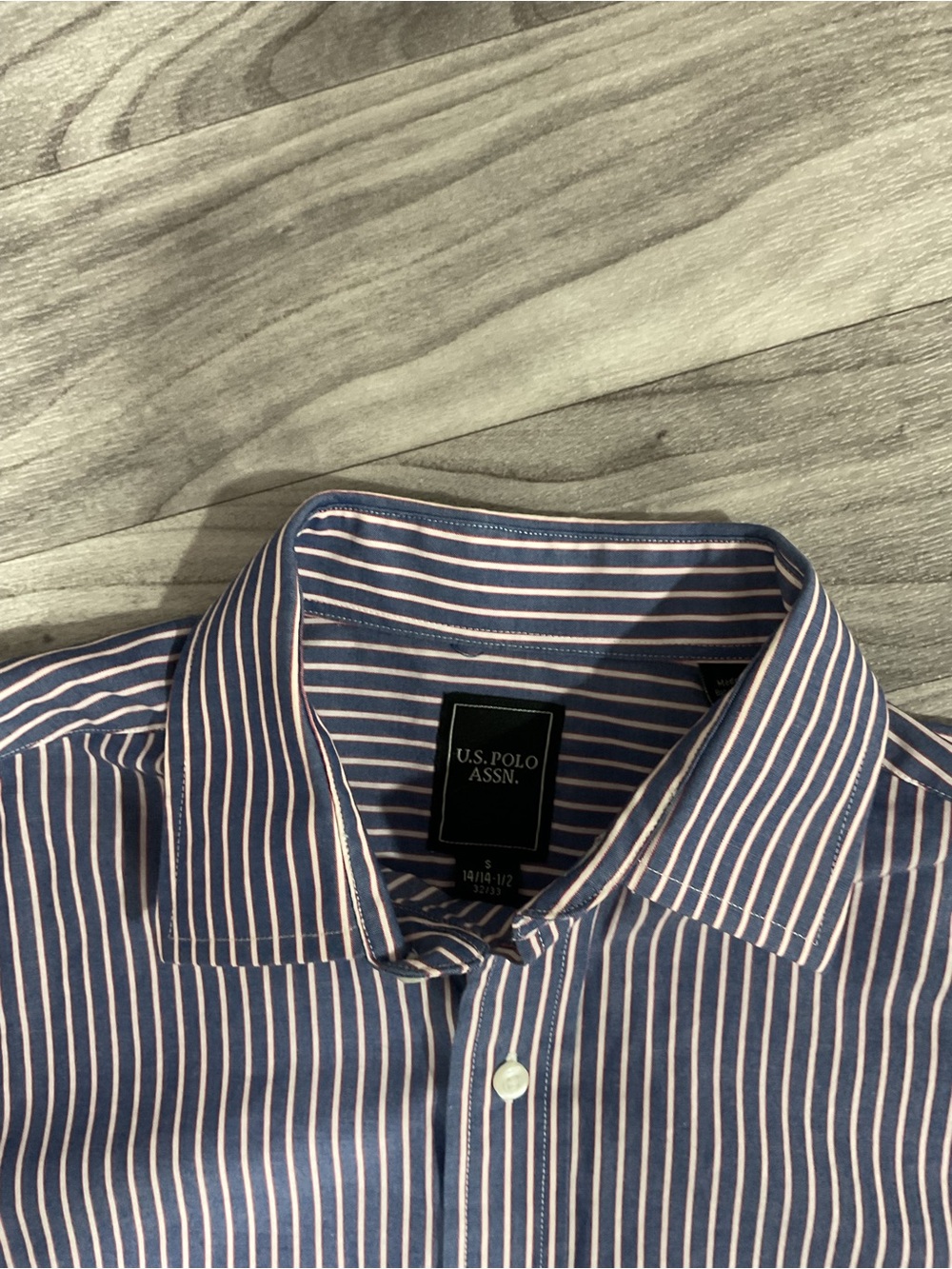 U.S. Polo Assn. Navy and White Pinstripe Dress Shirt